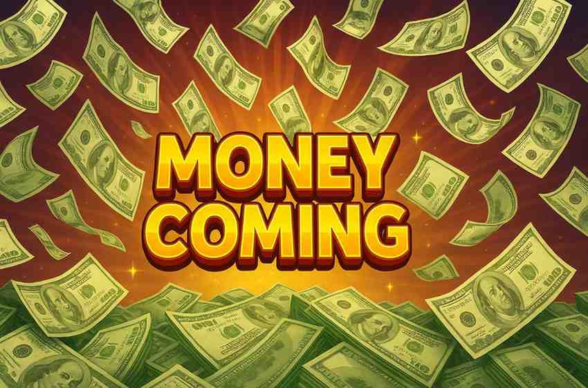 Jogador aproveitando o slot Money Coming no app 55WW